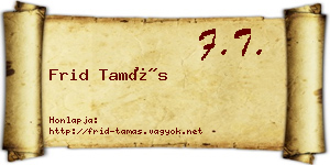Frid Tamás névjegykártya